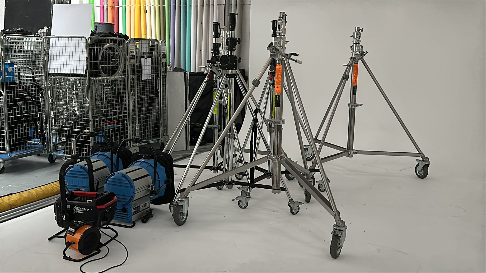 Securely padded antique props and production equipment